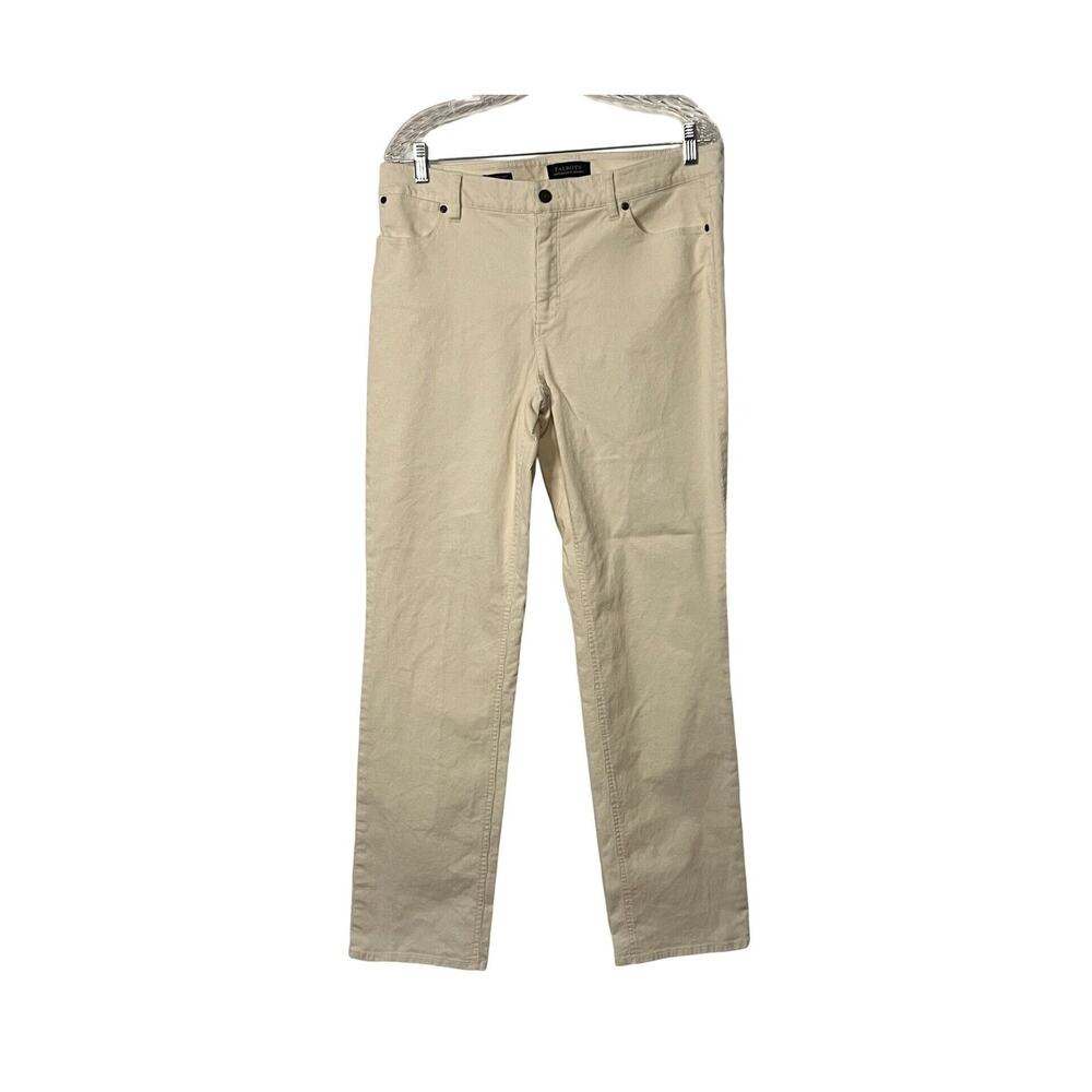 Talbots Pants Womens Size 12 Cream Corduroys Straight Leg Mid Rise Casual Classi